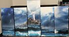 Break In The Storm Lighthouse 5 Piece Canvas Paintings Landscape Extra Large