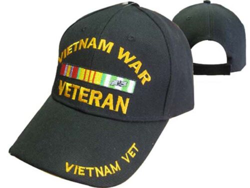 Vietnam War Veteran Vet Black Embroidered Cap Hat Licensed Premium Quality