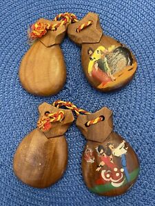 Vintage Madrid Wood Castanets Dancing Music Percussion Instrument