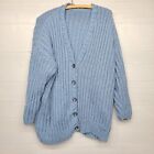Vintage Blue Knit Cardigan Sweater Womens Size 2XL