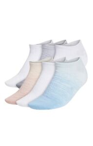 adidas Socks Womens Medium AeroReady Superlite No Show 6 Pairs Blue White Pink
