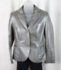 Akris Women's Grey Lamb Leather Blazer Jacket Size 6
