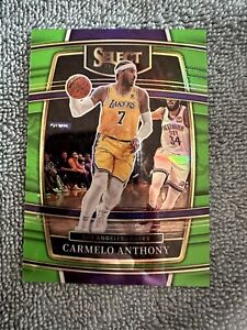 New Listing2021 Panini Select Carmelo Anthony Neon Green Prizm 07/75 Number Match