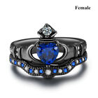 Crown love sapphire female ring USA FREE SHİPPİNG