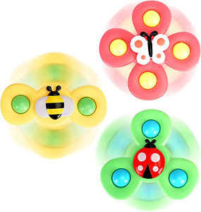 New Listing3PCS  Suction Cup Spinner Toys for 1 Year Old Boy Girl|Spinning Top Toddler Toys