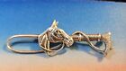 Vintage BEAU Sterling Silver HORSE w/ RIDING CROP Pin Brooch, English Equestrian
