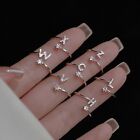 Zircon A-Z Rings 925 Silver Initial Letters Rings Women Jewerly Adjustable