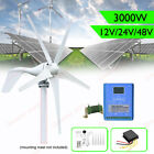 3000W 12V 24V 48V 5 Blades Wind Turbine Generator Windmill Inverter Controller