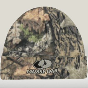 Fleece Hunting Beanie Cap Cuffed Style Camouflage Mossy Oak Embroidered Logo