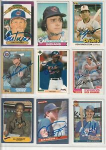Baseball Great Outfielders Autographs (Lot Of 9 Cards) Hand Signed
