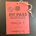 USAC c1955-65 Pit Pass Milwaukee Sunday, June 5 w/ Gate Man Stub VGC