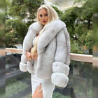 Luxury Women Full Skin Real Fox Fur Coats Thick Shawl Collar Natural Fur Outwear
