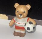 Vintage Home Interiors Teddy Bear Soccer Figurine #1408 HOMCO Decor Vintage