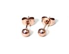 Rose Gold PVD Stud Earrings 4mm Hypoallergenic Surgical Steel SMALL