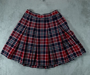Girls Skirts 12 Uniform School Dennis G12 Red Blue Navy Plaid Pleated H1890A