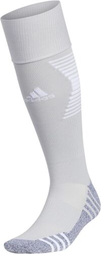 adidas Team Speed 3 Soccer Socks (1 Pair), Team Light Grey/White, Large