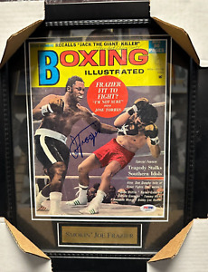 Joe Frazier Autographed April 1972 Issue Boxing Illustrated Framed PSA