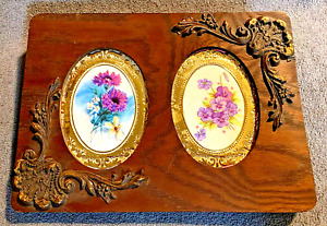 New ListingAntique Vintage Ornate Wood Small Double Oval Picture Frame 11