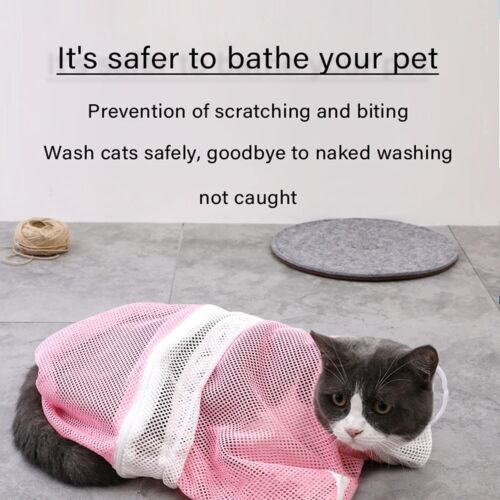Cat Bathing Bag, Multifunctional Adjustable Cat Grooming Bag Anti-Bite Cat Bath