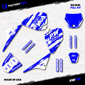 Blue & White Slick Racing Graphics kit fits Yamaha PW80 PW 80 All Years Custom