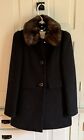 Kate Spade Wool Peacoat with Mink Faux Fur Collar