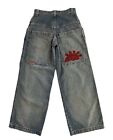 Vtg JNCO Red Tribal Crown Jeans Mens Size 28 x 30 90s Wide Leg Distressed Skater