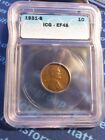 1931 S LINCOLN CENT ICG XF45 KEY COIN NEEDED FOR COLLECTION/ALBUM NICE BROWN