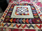 SCRAPPY PATCHWORK QUILT TOP  -  STARS FLYING GEESE 44X42