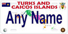 Turks and Caicos Islands Any Name Personalized Novelty Car License Plate