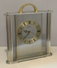 Vintage Seiko Shelf Mantel Clock Gold Silver Quartz QQZ188G 10.5