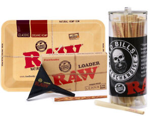 RAW Classic King Size Pre-Rolled Cones with Filter Tips - Bundle 40+ Loader+Tray