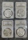 Lot of 4 Peace Silver Dollars $1 1922-P, 1923, 1924, 1925 MS64 NGC Philadelphia