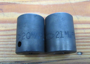 2 Craftsman -V- USA 20mm 21mm 6 Point 1/2