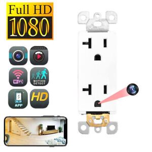 HD 1080P WiFi IP Home Security Nanny Mini Camera Wall AC Outlet Video Recorder