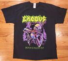 Exodus Blood In Blood Out Shirt 2014 L Double Sided Preowned Panic State Records