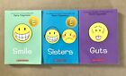 3 LOT: Smile, Sisters & Guts, by Raina Telgemeier, 2010-2019, Graphic Novels VG