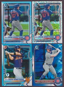 New Listing2021 Bowman Chrome #12 Pete Crow-Armstrong Refractor + Sapphire Lot Cubs Rookie
