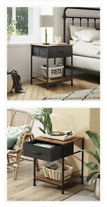 WLIVE Fabric Single Drawer Storage Cabinet With Open Shelf - P/O ASNG0146 - New