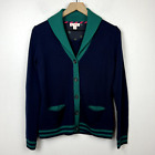 Brooks Brothers Red Fleece  Womens Merino Wool Cardigan Sweater Size S Navy Blue