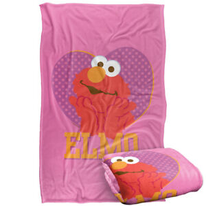 Sesame Street Patterned Elmo Heart Silky Touch Super Soft Throw Blanket