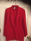Womens Red SAG HARBOR Blazer Jacket 16 Padded Shoulders One Button