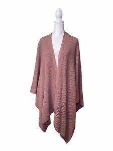 Torrid ribbed knit shawl / pancho / wrap in rose brown color one size