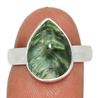 Natural Seraphinite 925 Sterling Silver Ring Jewelry s.7.5 CR39929