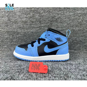 Nike Air Jordan 1 Mid University Blue Black White TD TODDLERS DQ8425-401