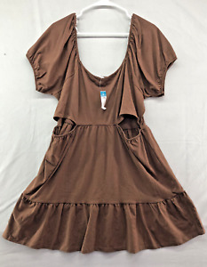 New Rue21 Short Sleeve Solid Brown Dress Size 3X Women Plus