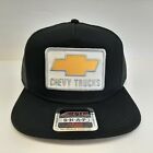 Chevy Trucks Hat Cap Flat Bill Embroidered PatchOtto Trucker Mesh Snapback Blac