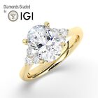 Oval  Solitaire 18K Yellow Gold Engagement Ring, 3ct, Lab-grown IGI Certified