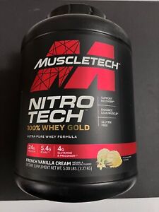 MuscleTech Nitro Tech 100% Whey Gold Protein Powder 5 Lbs French Vanilla Cream
