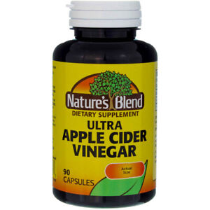 4 Pack Nature's Blend Apple Cider Vinegar Capsules, 600 mg, 90 Ct
