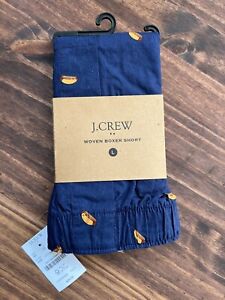 NWT J CREW Boxer Underwear Large Blue Hot Dog